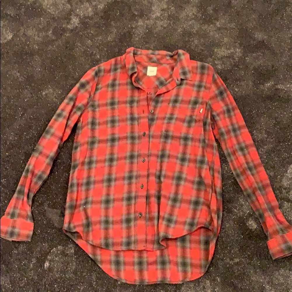 Vans grey and red men’s flannel